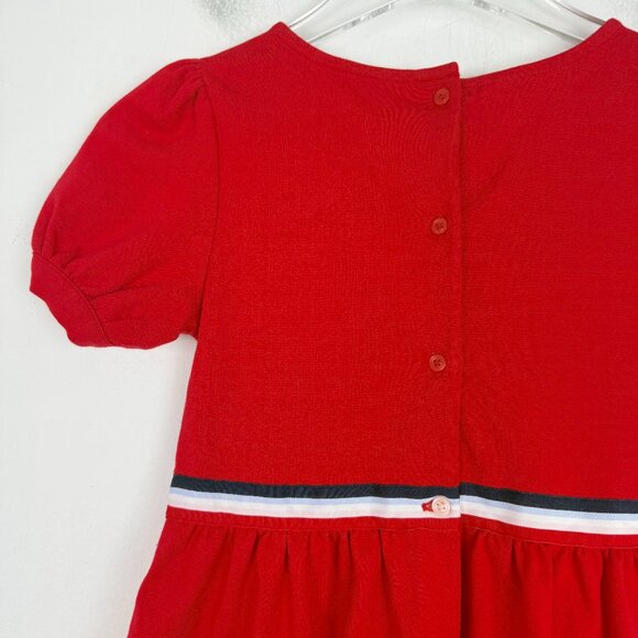 Janie and Jack Puff Sleeve Ruffle Ponte Dress Red Girl's Size 8 EUC - Picture 9 of 11